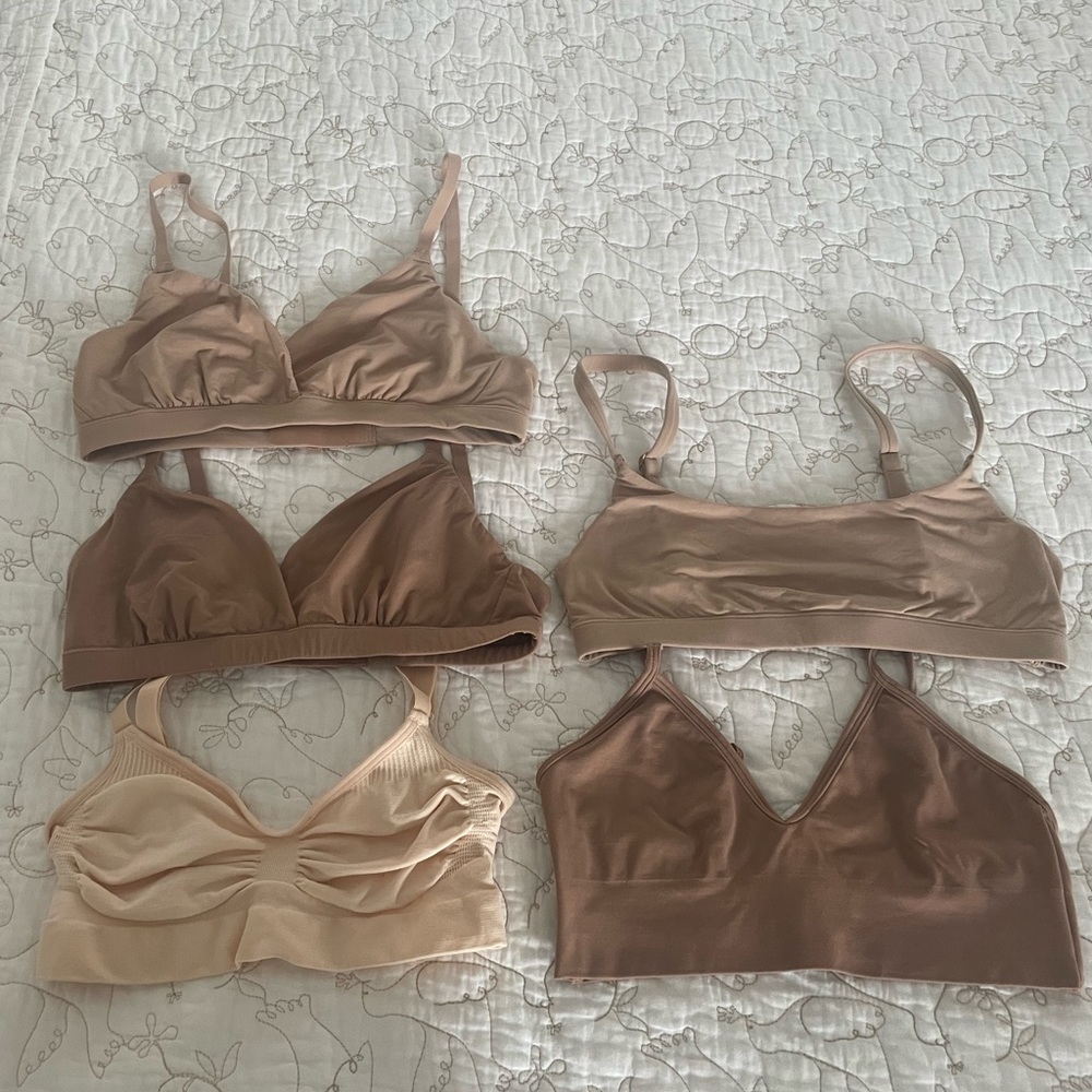 Skims bralettes. Scoop and triangle style. Will sell all 5 for $50.